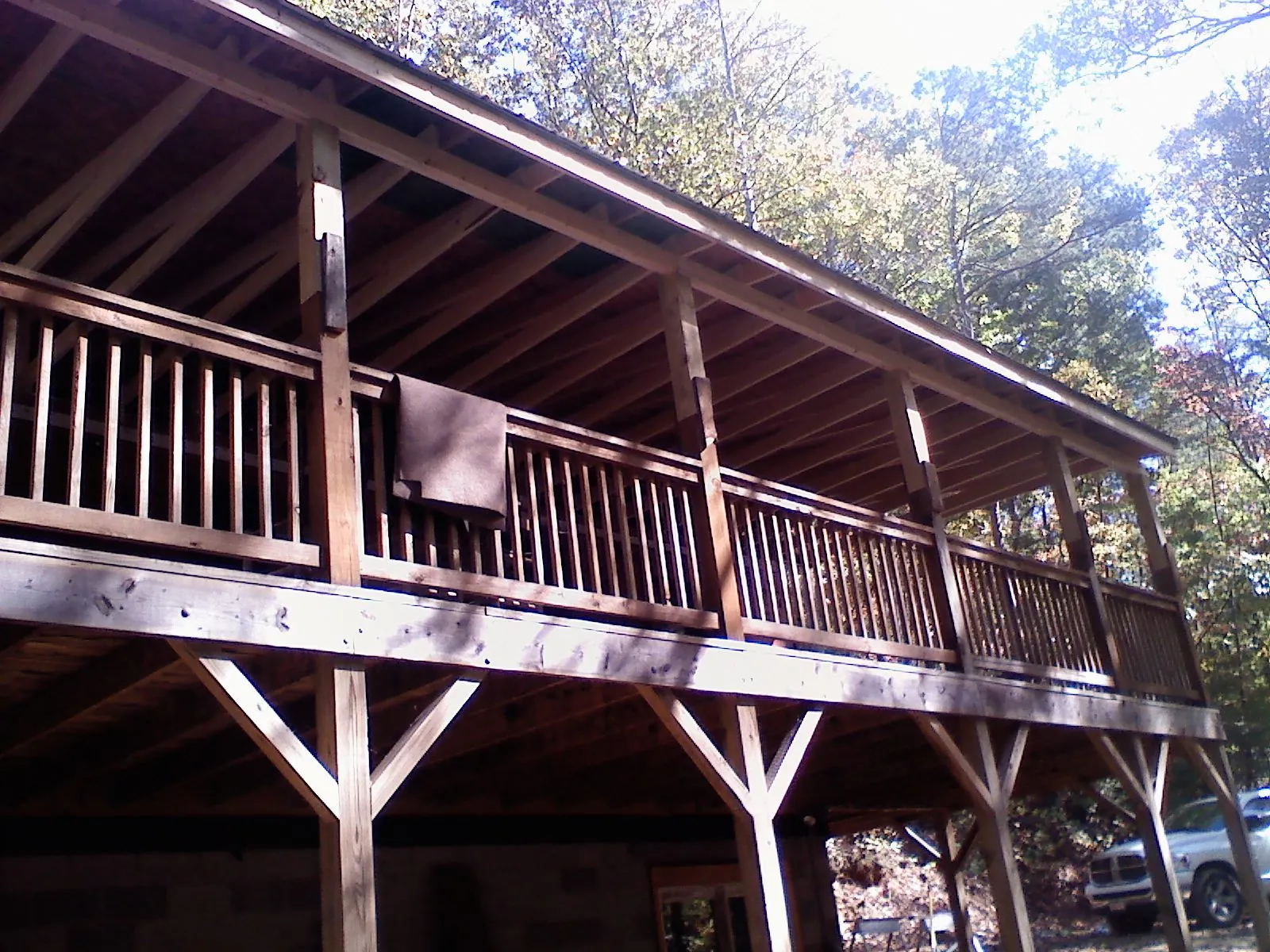 Timber framing under a new elevated porch and deck — Roof Leak Repair in Dillon by Roofing Brothers